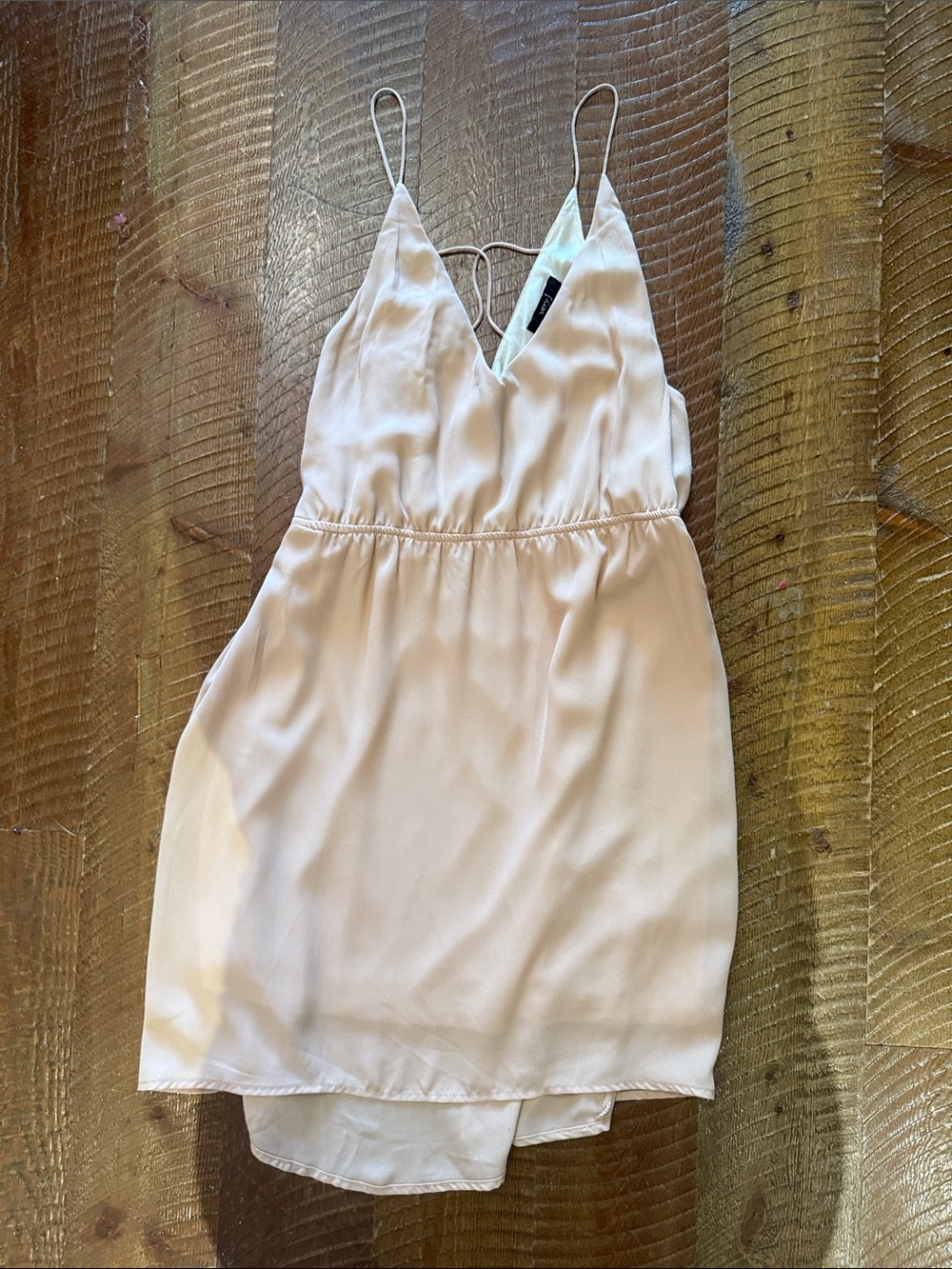 Very J Blush Cream Mini Slip Dress